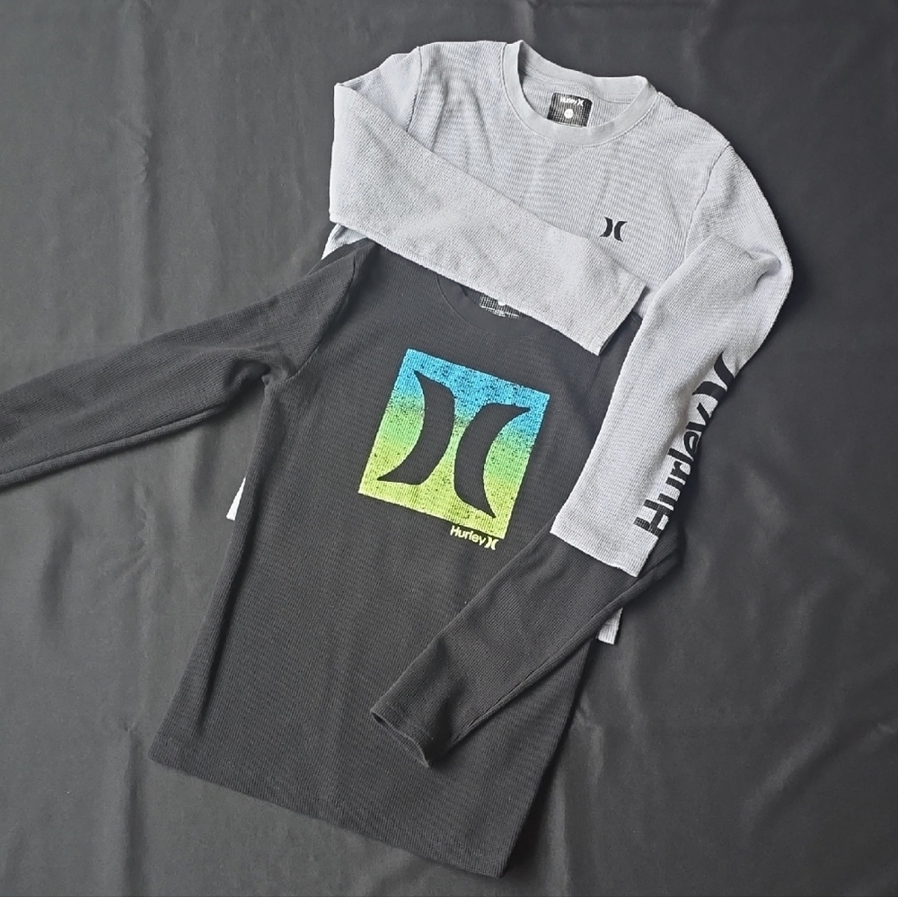 Hurley Black and Gray Logo Long Sleeve Tee